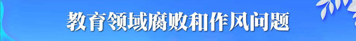 教育领域腐败和作风问题